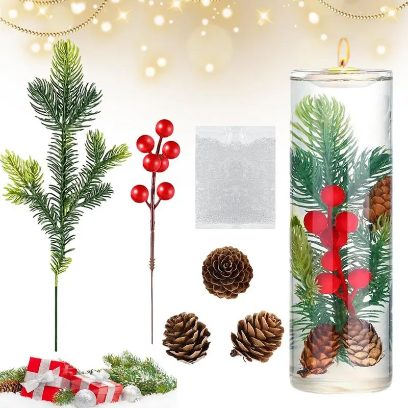 Christmas Vase Filler Christmas Berry Vase Filler With Pine Cones 5Pcs Christmas Decor For Floating Candle Vases Home Decor