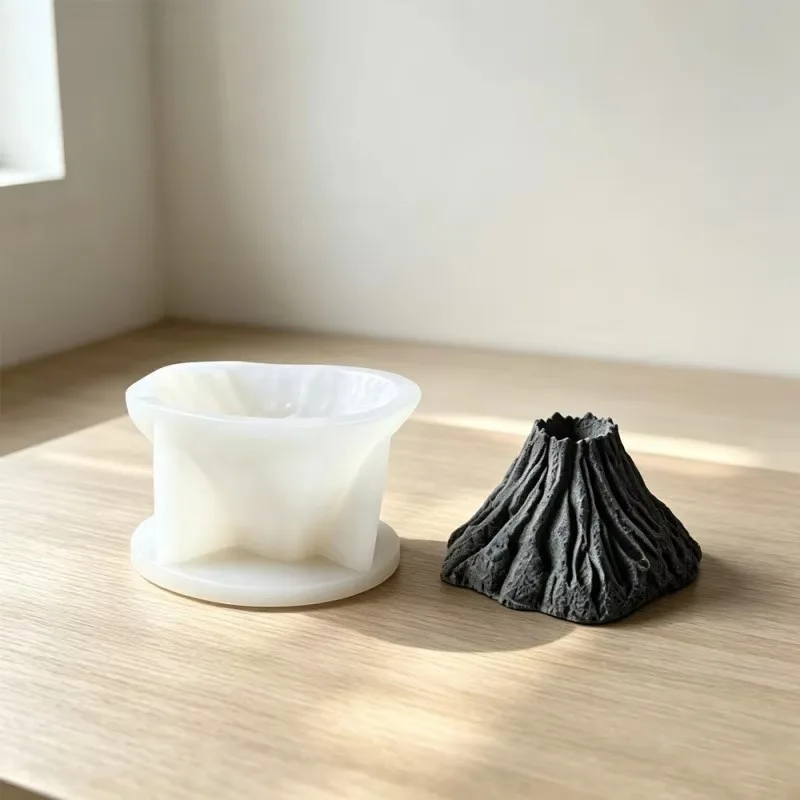 DIY Handmade Making NEW 3D Volcano Candle Silicone Mold Aromatherapy Gypsum Dessert Mousse Cake Mould Fire Mountain Candle Molds