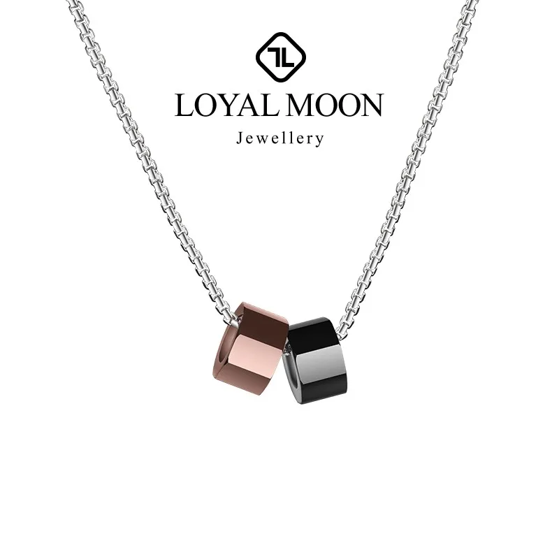 Loyal Moon Tungsten Pendant For Men Personality Sweater Chain Hip Hop Necklace Clavicle Chain Design,Engraving