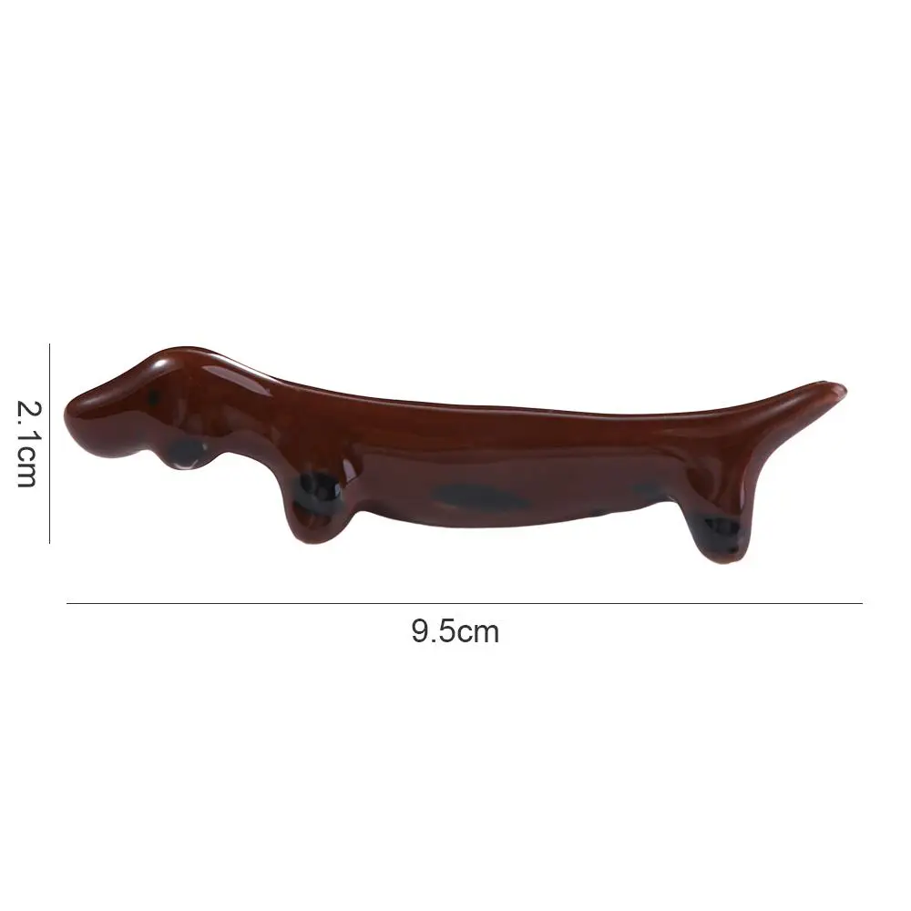 1/4Pcs Retro Ceramic Dachshund Dog Chopsticks Holder Puppy Shaped Japanese-style Spoon Fork Rack Chopstick Rest Dinnerware Stand