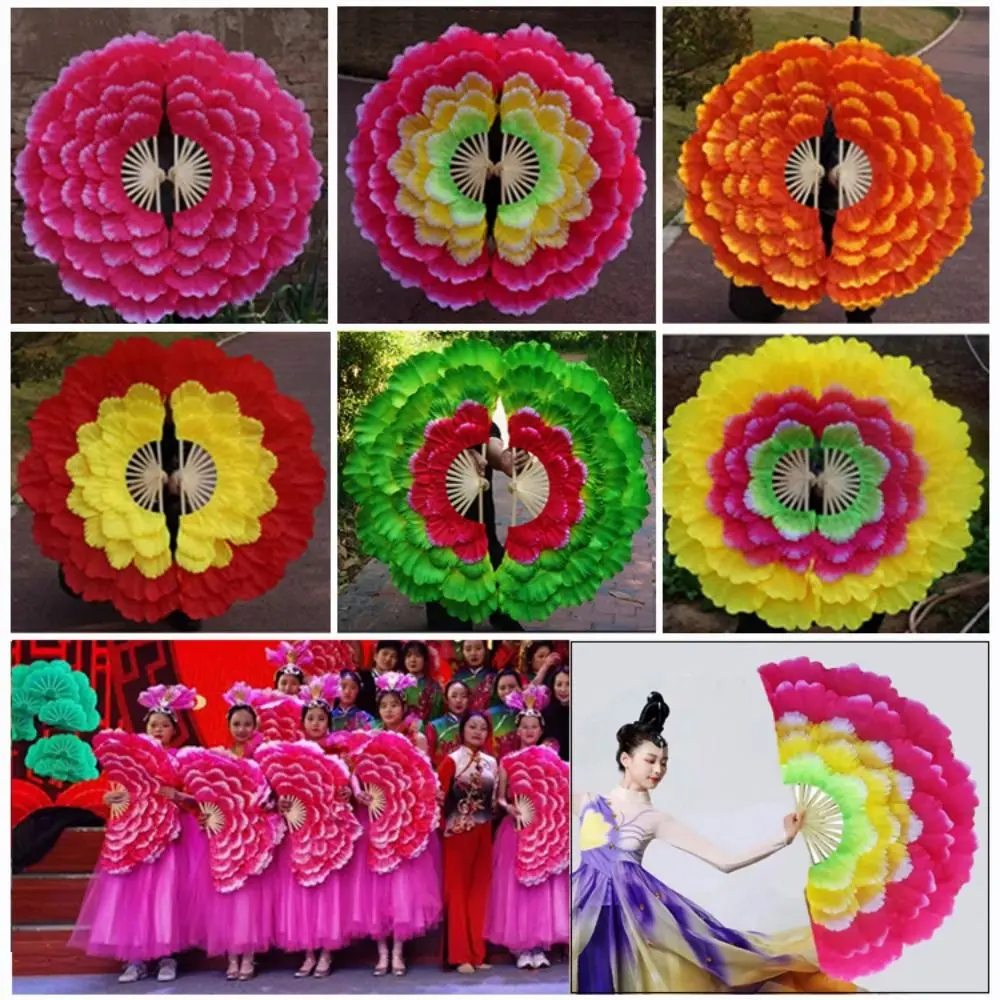 

80/90 см полускладной танцевальный веер, 4/5 слоев, 10 стилей, квадратный танцевальный веер, клубный реквизит для выступлений для детей и взрослых
