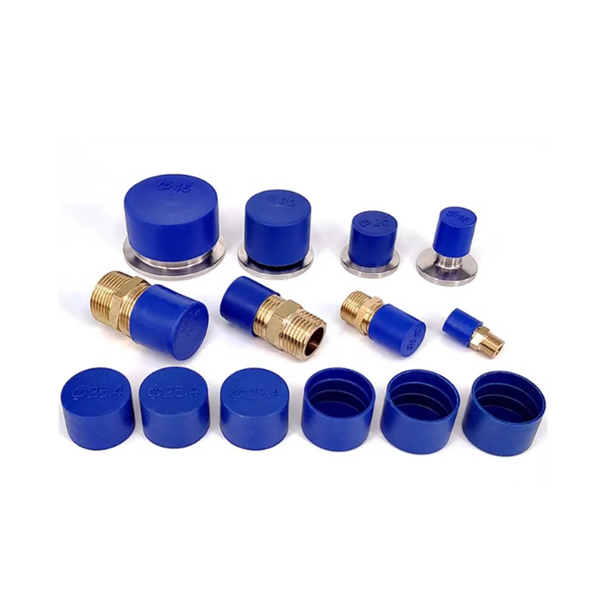 Blue Pe Plastic Dust Cover, End Protection Cap, Steel Pipe Cover, External Threaded Gear Sleeve
