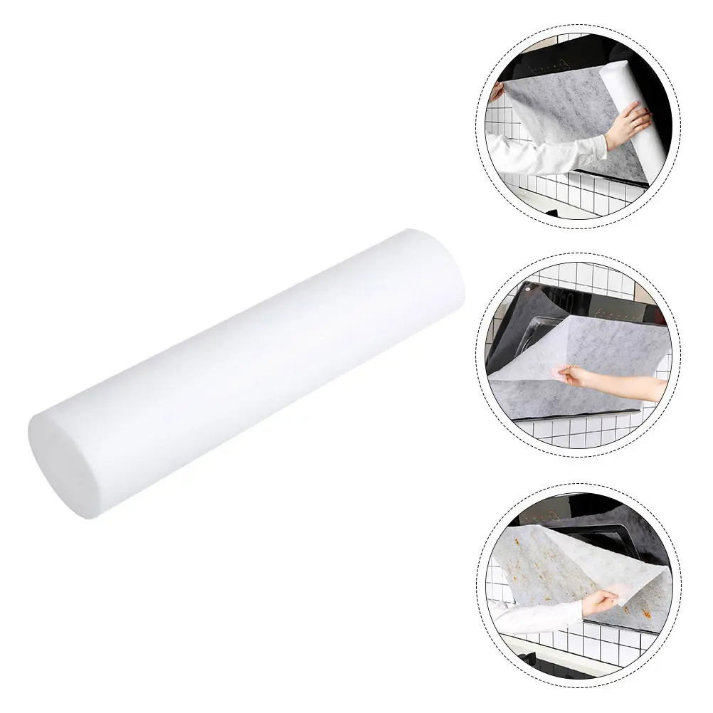 1 Roll Range Hood Oil Filter Paper Nonwoven Flame Retardant Grease-Proof Cover Magnetic Suction Kitchen Oil Absorption Paper