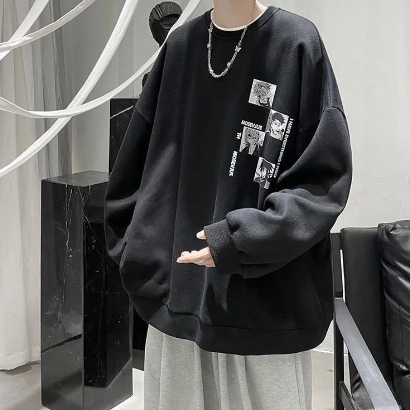 봄과 가을 새로운 트렌디한 루즈 후드티 봄과 가을 다용도 편안하고 정교한 라운드 넥 캐주얼 의류