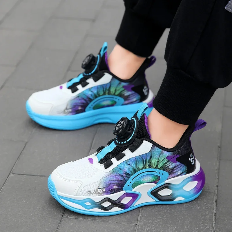 Autumn Childrens Boy Sneakers Fashion Cool Print Mesh Soft Kids Causal Shoes Outdoor Sports School Running Basketball Girls Shoe