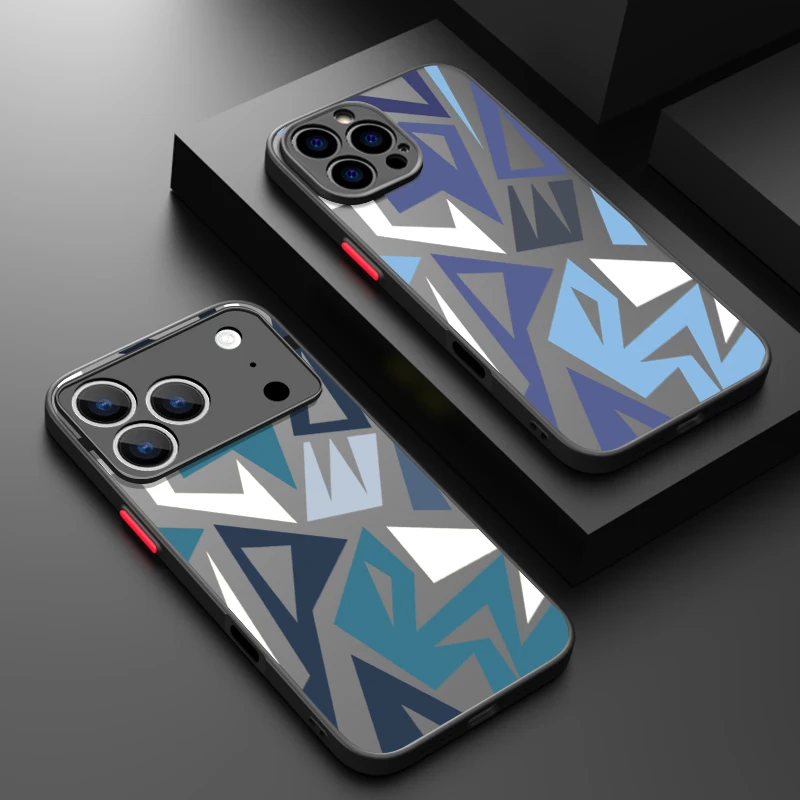 

Geometric Pattern Hybrid Phone Case For iPhone 17 16 15 11 12 14 13 Pro Max Mini X XS XR 7 8 Plus SE Shockproof Hard Matte Cover