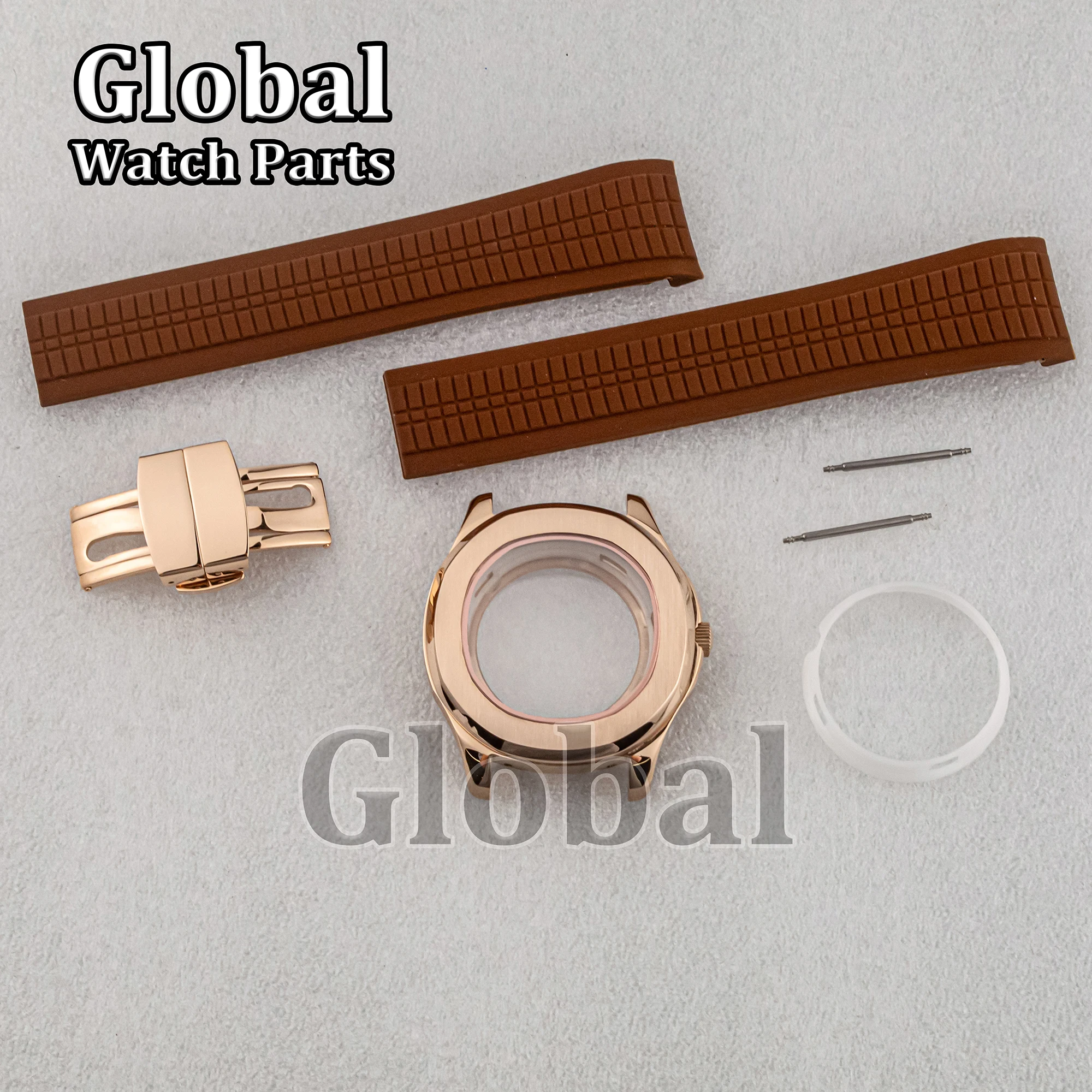 

Rose Gold Stainless Steel Case for Nautilus AQUANAUT Modification Watch Accessories Applicable NH35/NH36 Movement Watch Repair