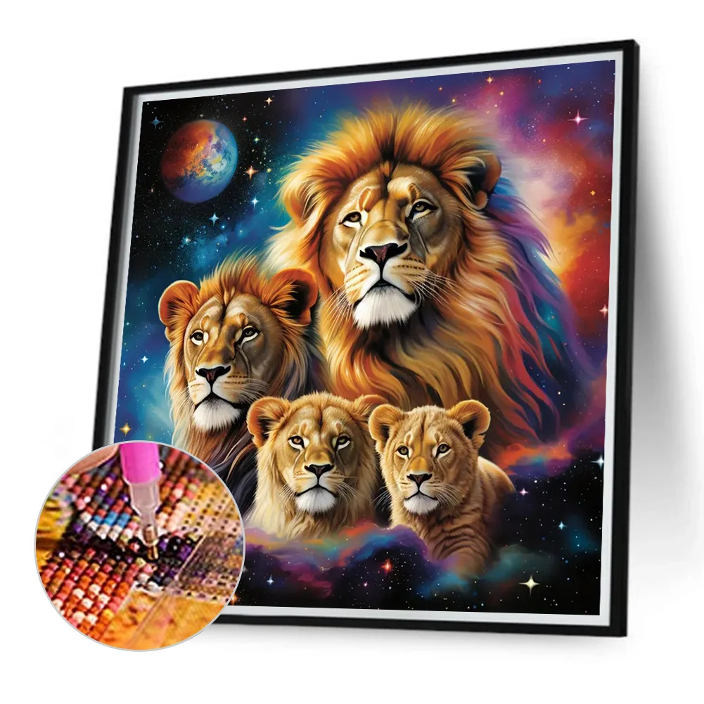 5D DIY Full Round Drill Diamond Painting Animal Kit Home Decor Art Craft 40x40cm