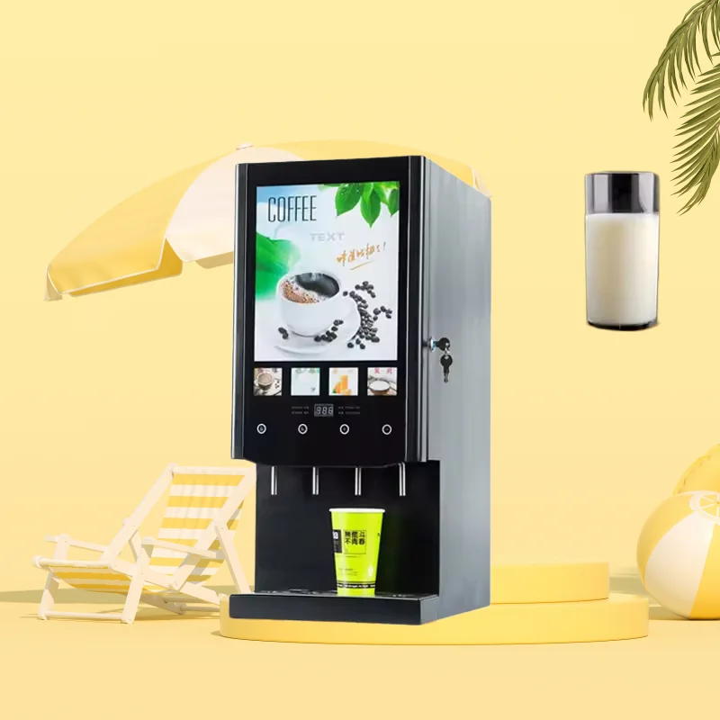 Comercial 4 sabores totalmente automático máquina de venda automática de café desktop inteligente máquina de café expresso instantâneo