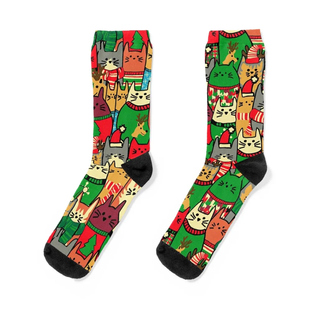 

Christmas Sweater Cats Socks hip hop Antiskid soccer summer funny sock Women Socks Men's