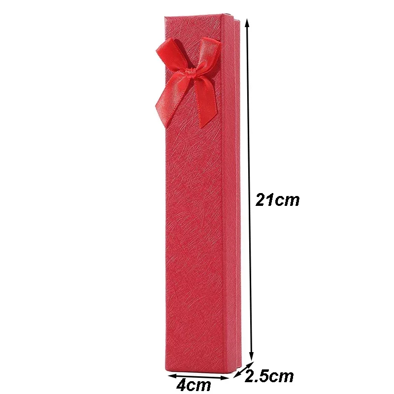 12Pcs Rectangle Jewelry Organizer Box Necklace Bracelet Colorful Bowknot Gift Boxes Holder Packaging Cardboard Boxes 21x4x2.5cm