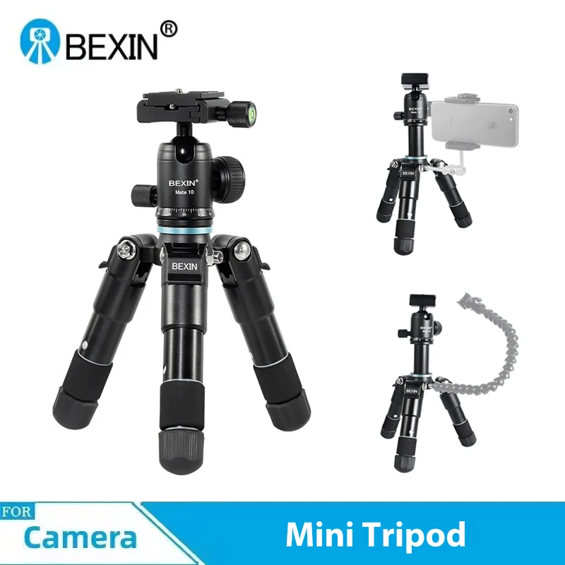 BEXIN Lightweight Desktop Camera Tripod Flexible Portable Travel Tabletop Tripod Stand with Mini Ball Head for DSLR Camera Phone