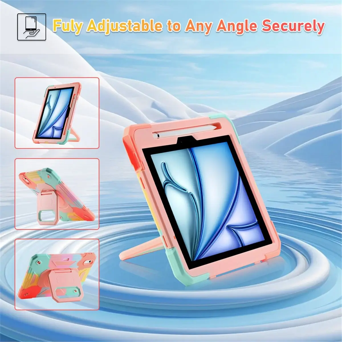 Shockproof Kid-Safe Stand Case with Shoulder Strap for Pro 11 / Air 11, for 10.2 (2019/2020/2021) Air11 2024