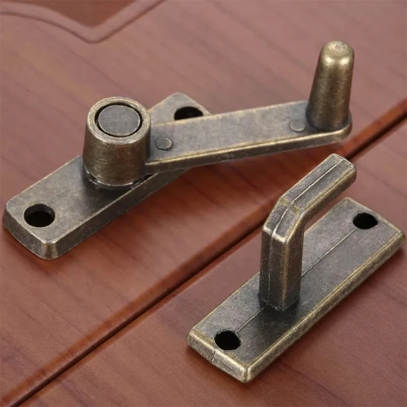 1Set Bronze Sliding Window Door Lock Handle Metal Door Latch Guard Latch Bolt Home Safety Chain Door Home Hardware image 2