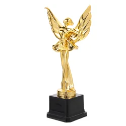 Trofeo de baile, adorno, premio para niños, modelo para decoración dorada, exquisito Color dorado, regalo de plástico para niños