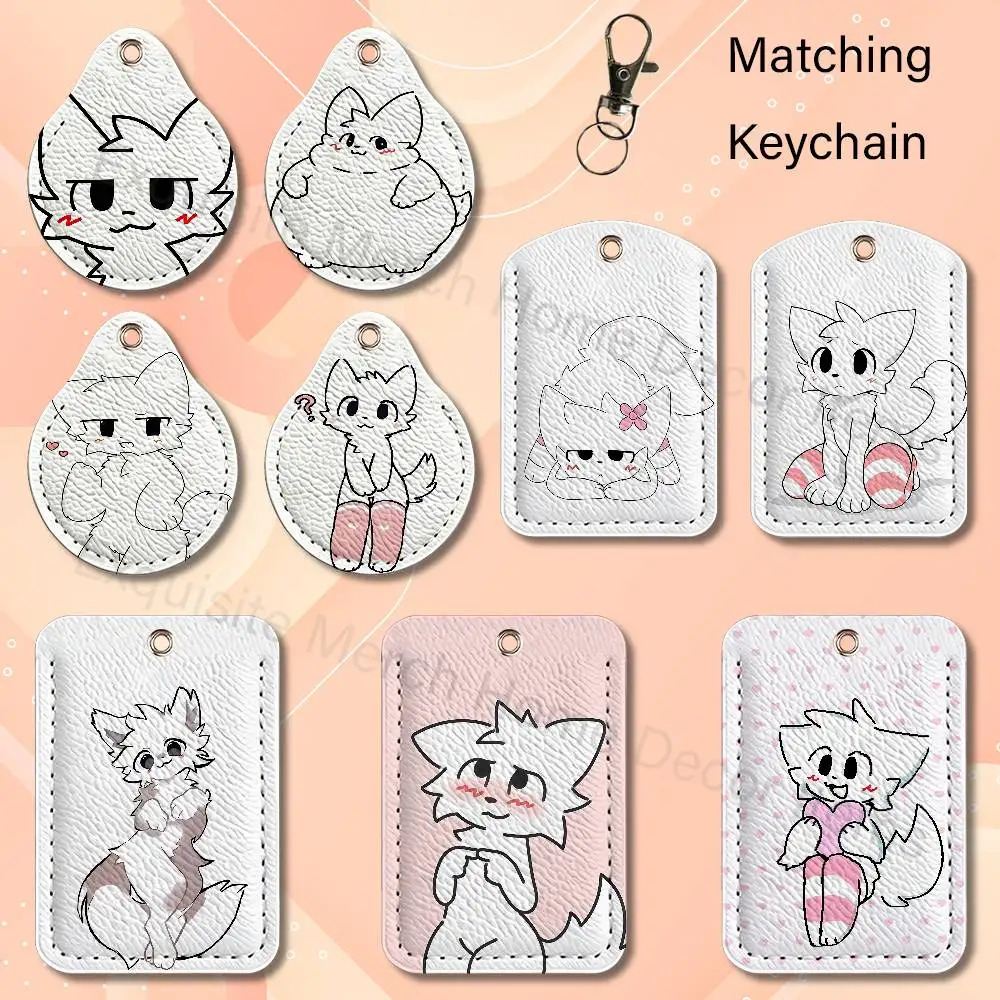 Funny B-Boykisser Silly Cat Meme Card Holder Keychain Key Air Tag Ring Door Lock Access Protective Case For Security Gift