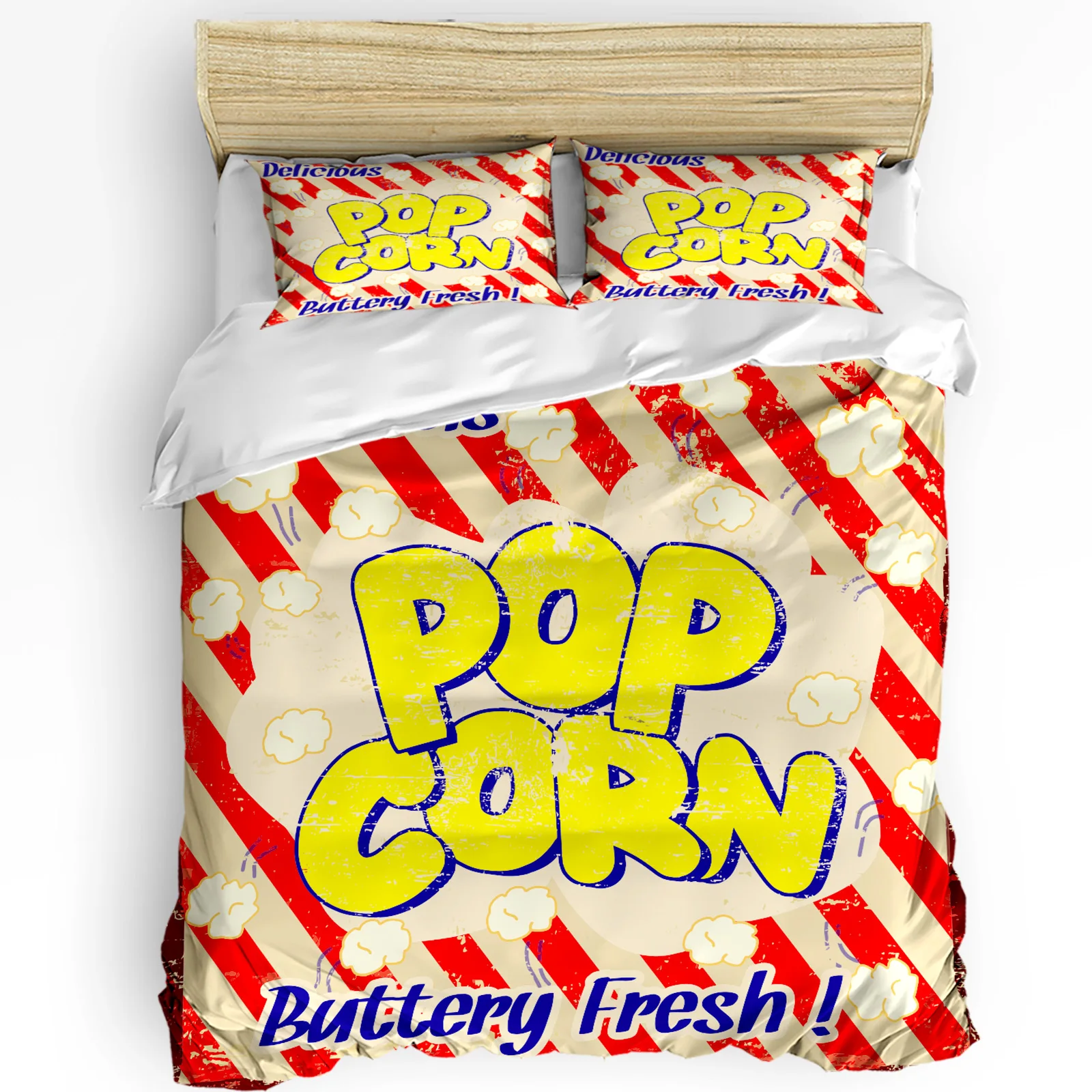 

Pop Corn Vintage Bedding Set 3pcs Boys Girls Duvet Cover Pillowcase Kids Adult Quilt Cover Double Bed Set Home Textile