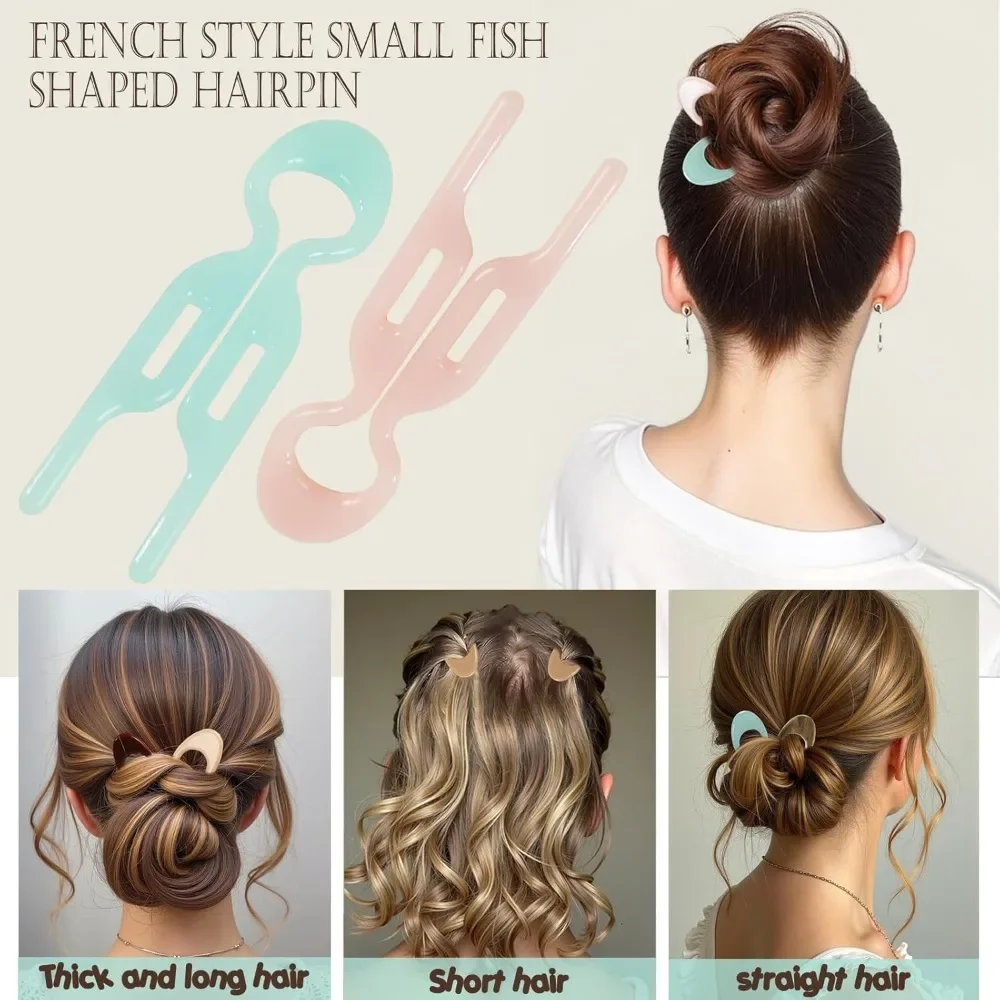 Horquilla de pez pequeño, horquillas de prestige Lialys para mujer, cabello fino y fino, horquilla de pelo Lialysoff, moño Updo, accesorio para el cabello (tipo 2)