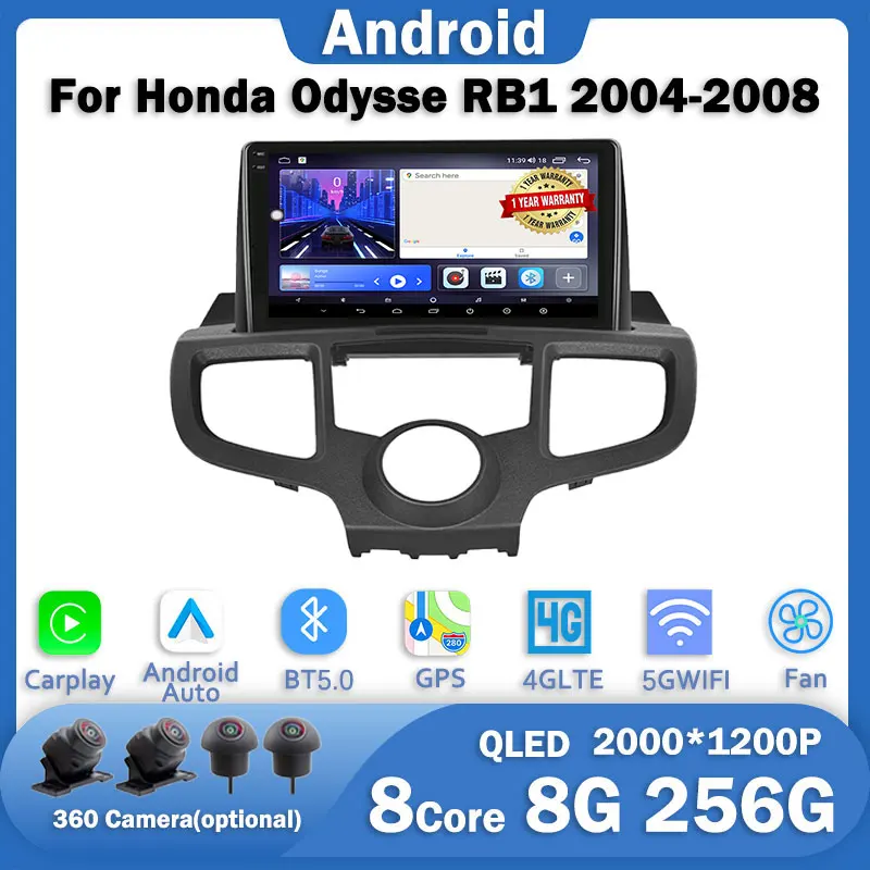 

10.1'' Android 14 CarPlay Radio For Honda Odysse RB1 2004 - 2008 4G DSP Android Auto Multimedia Player GPS Stereo Head Unit