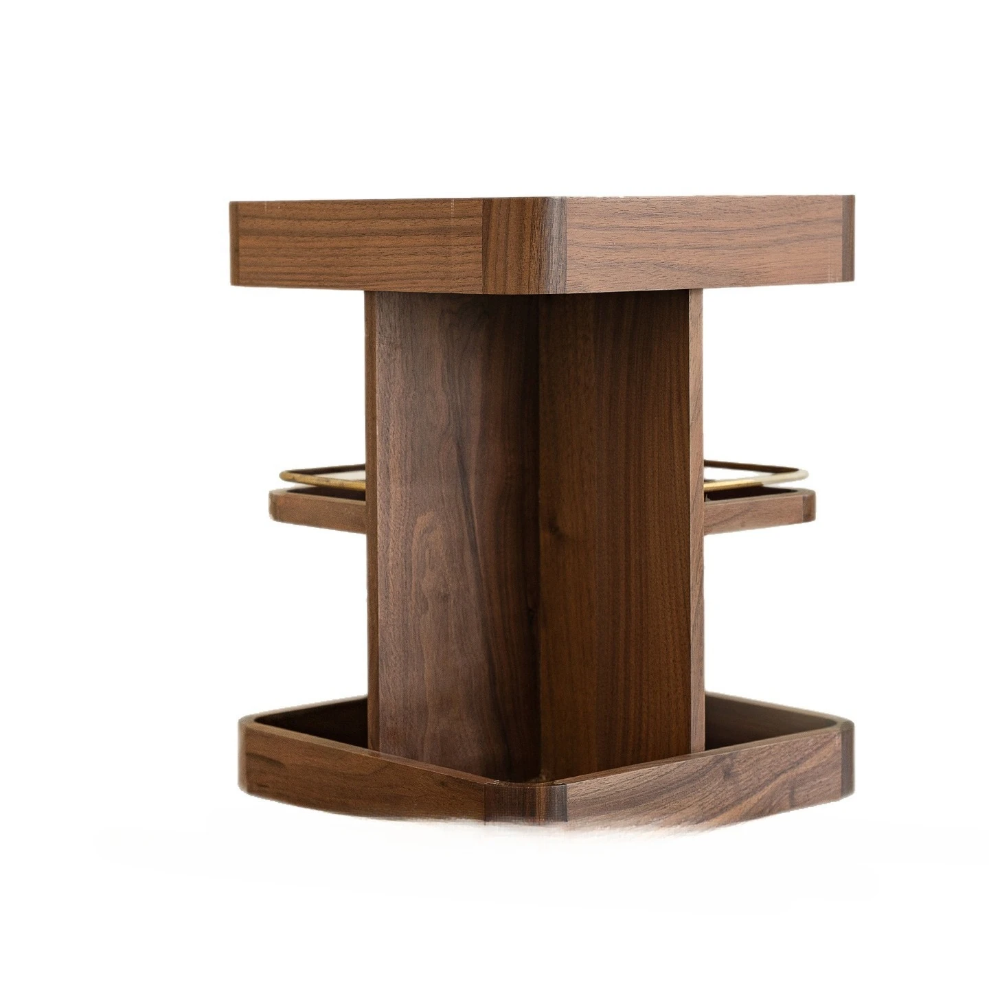 

Black walnut solid wood rotating cosmetics storage box retro desktop dresser perfume rack premium feeling rack