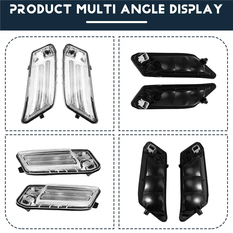 A80X-For فولفو XC60 2009-2013 سيارة الجانب الأمامي الحاجز الزاوية ضوء النهار مصباح جيد الإضاءة بدوره مصباح إشارة الضباب الخفيف #6