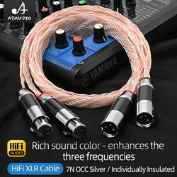 HiFi XLR Cable for Amplifier High Quality 7N OCC Mixed Monocrystalline Silver Carbon Fiber Male Jack XLR Connector Audio Cable