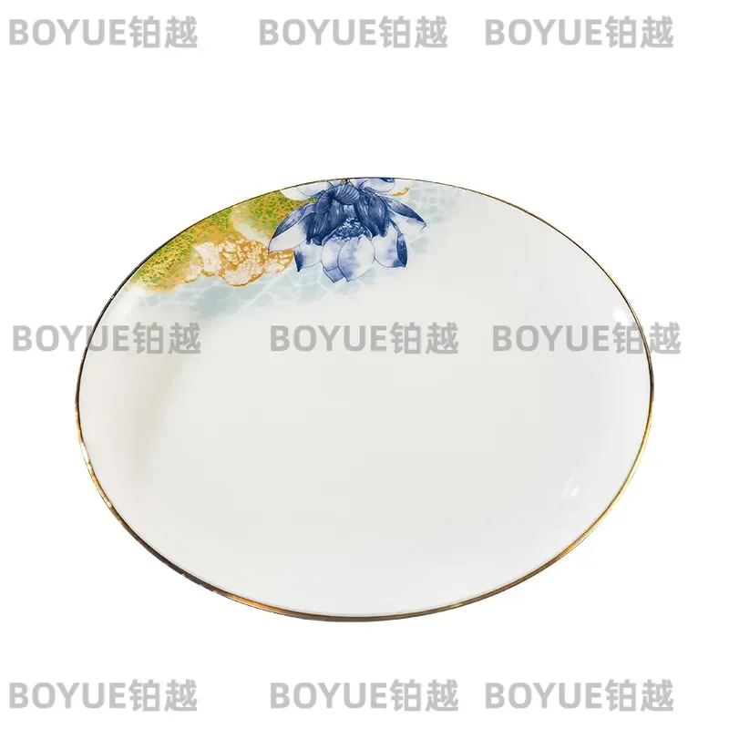 Jingdezhen Ceramic Dinnerware Set High Temperature Porcelain Plates Bowls Modern Light Luxury Tableware for Home Housewarming
