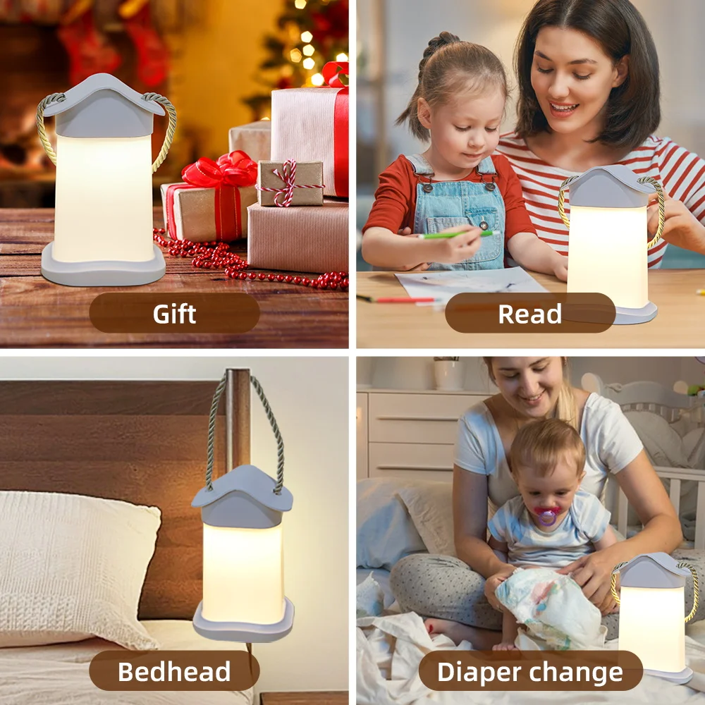 Colorful Touch Night Light LED with USB Recharge Sleep Table Lamp Kitchen Bedroom Home Portable Room Decoration RGB Mood Lamp