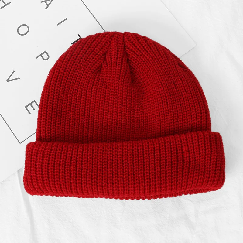 Custom Beanie Men\'s Cap Your Embroidered Design Hats for Woman Wool Knitted Skull Cap Elastic Beanies Winter Elastic Knit Cap