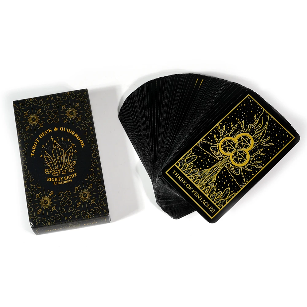 Eighty Eight Miracles Mystical Black Tarot Cards for Beginner Tarot Readers Large Tarot Deck Extensive Guidebook Symbolic Meani