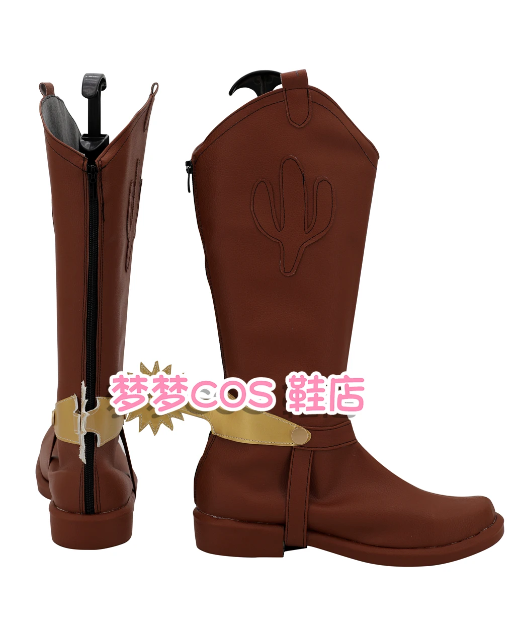 Woody Sheriff Woody Pride Cosplay Shoes Brown Handmade Faux Leather Boots Carnival Party Halloween Boots