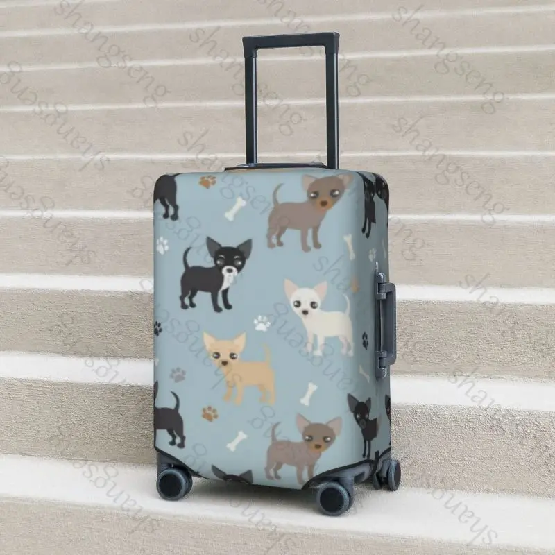 Funny Chihuahua Dogs Thicken Luggage Cover Elasticity Trolley dust cover Suitcase Protection Cover Suitcase Case Accessories