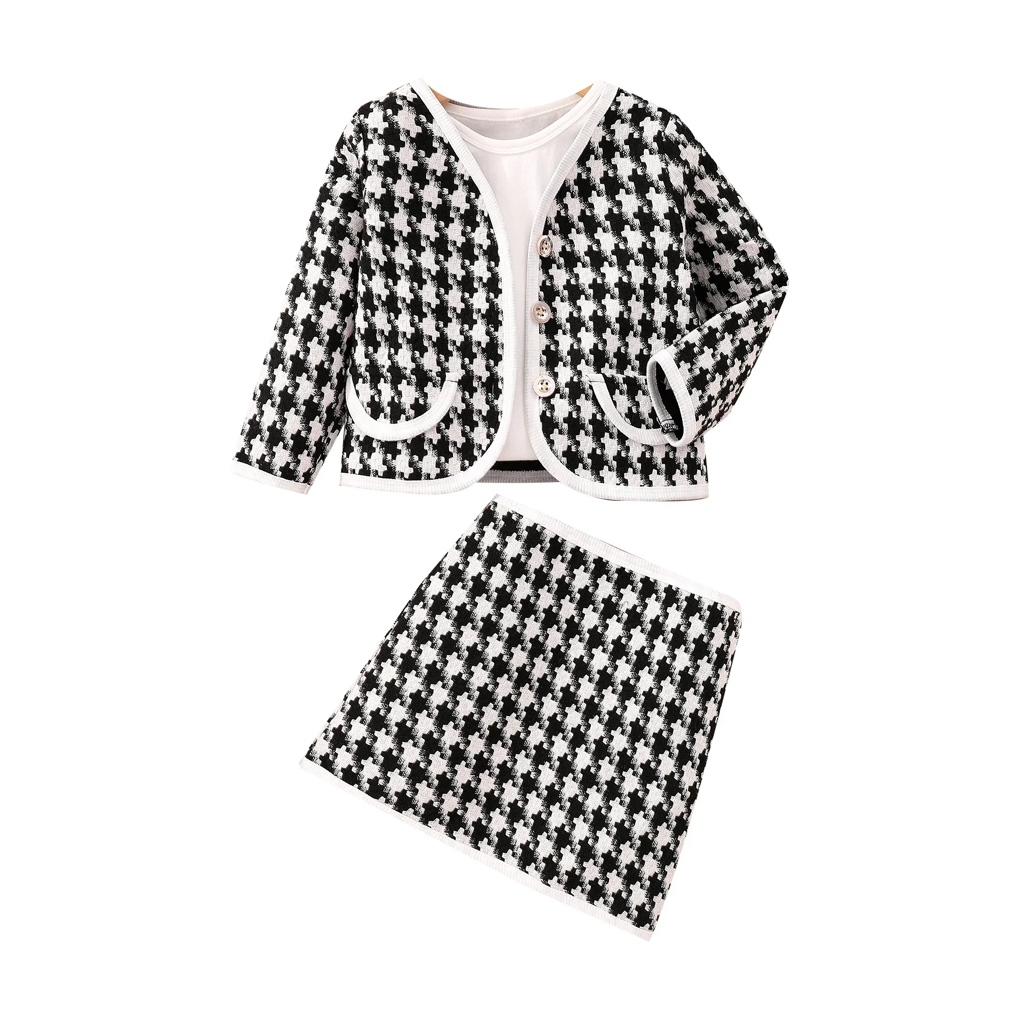 Set di abbigliamento per bambini vestito per ragazze autunno inverno manica lunga Plaid in cotone abiti per bambini moda neonate vestiti 2 3 4 5 6