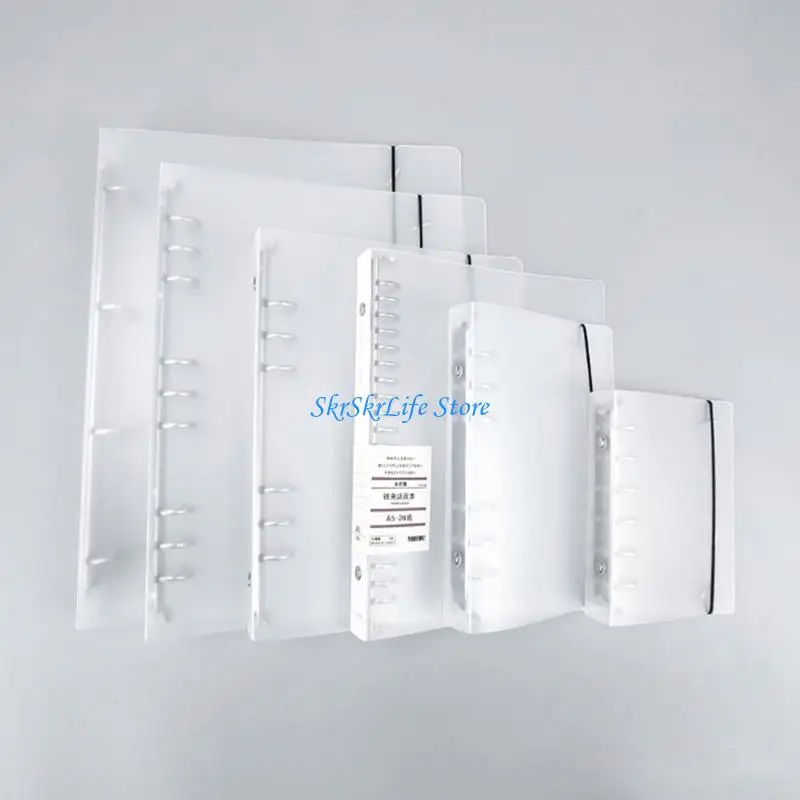 E65E Flexible Rings Systems Clear Rings Binder Cover in PP Materials Light Weight Waterproof for Travel Outdoor Activities