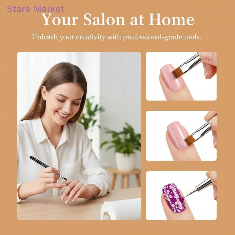 French Dual End Beginner High Quality Painting Manicure Tool Acrylic Drawing Nail Art Brush Nail Art Rhinestone Gel Dotting Pen