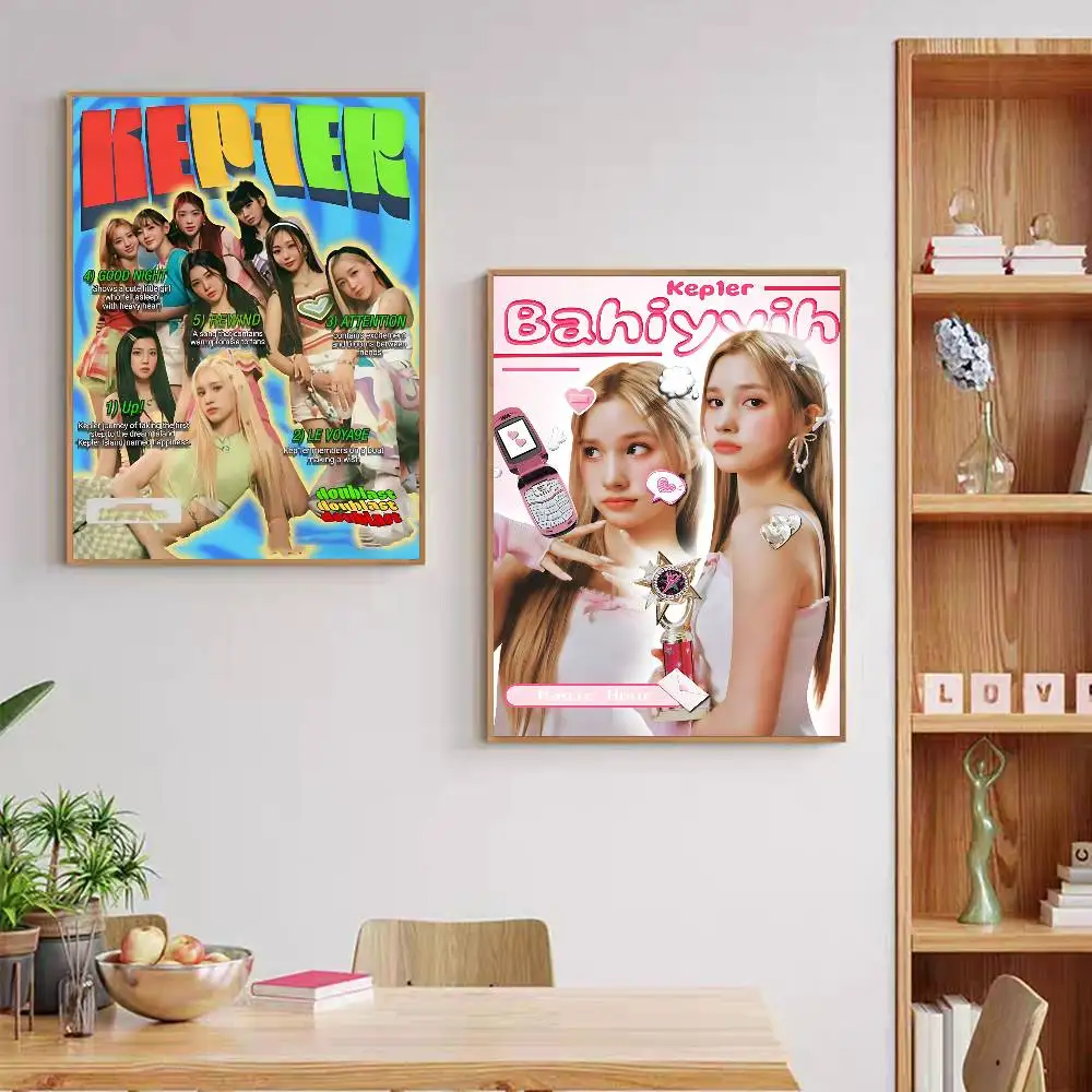 Singing Group Korea K-Kep1er Kpop Classic Anime Poster Waterproof Paper Sticker Coffee House Bar Room Wall Decor