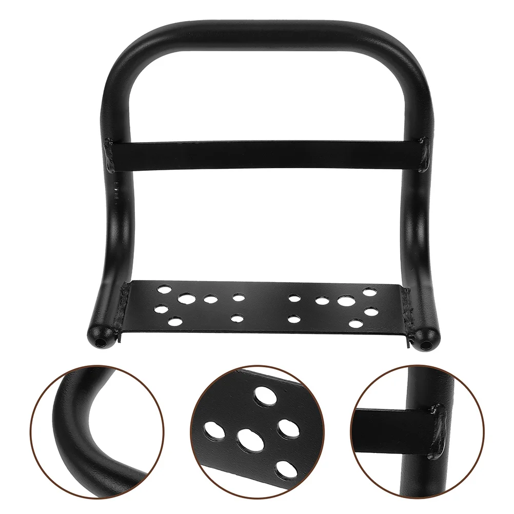 

2 Pcs Back Electric Car Rear Seat Armrest Bike Passenger Handle Cushion Riders Black Metal