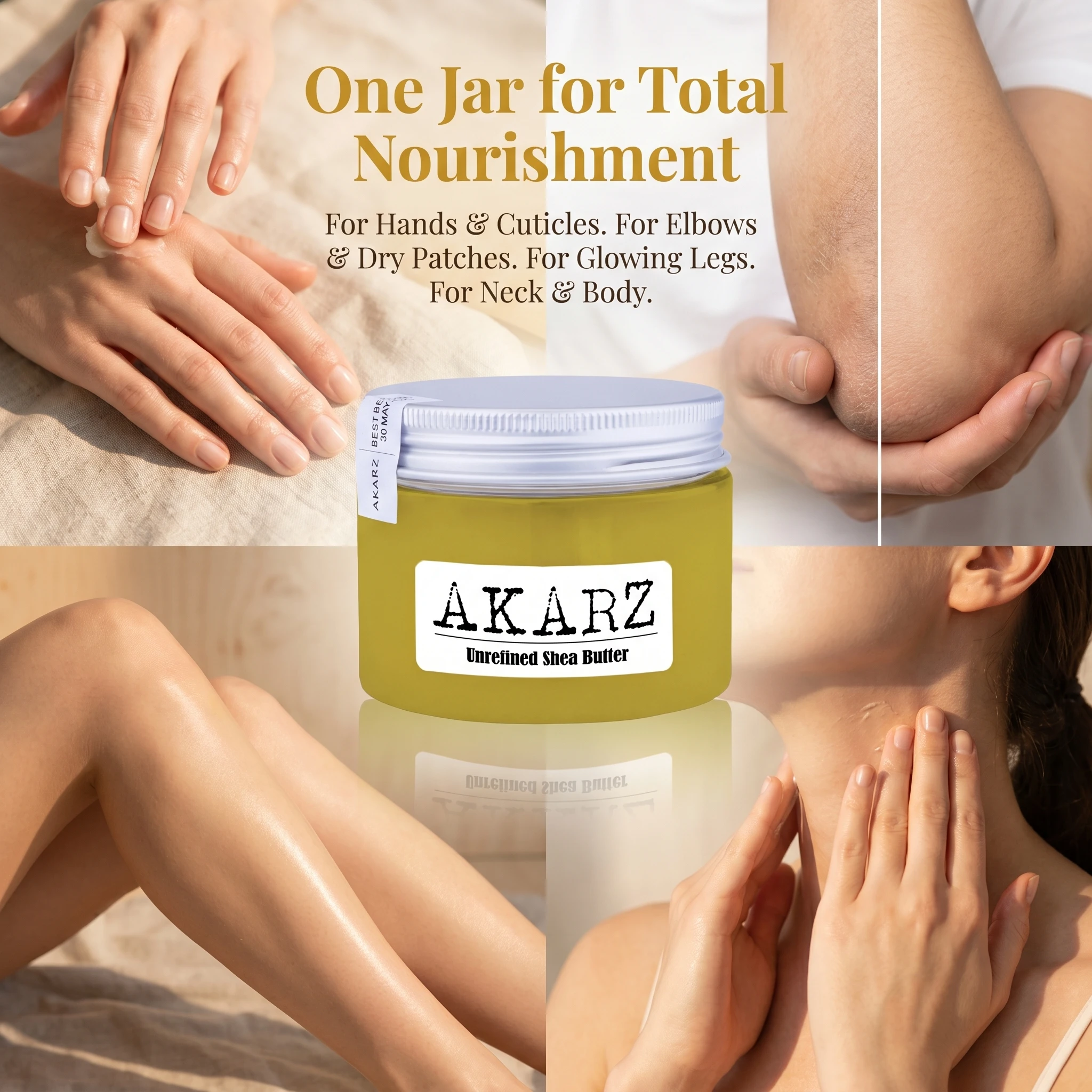 AKARZ Unrefined Shea Butter highquality origin West Africa Yellow solid Skin care products Cosmetic raw materials base oil