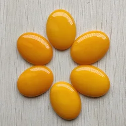 Wholesale 6pcs/lot good quality natural yellow jade Oval CAB CABOCHON 30x40mm charms stone beads for Diy jewelry making