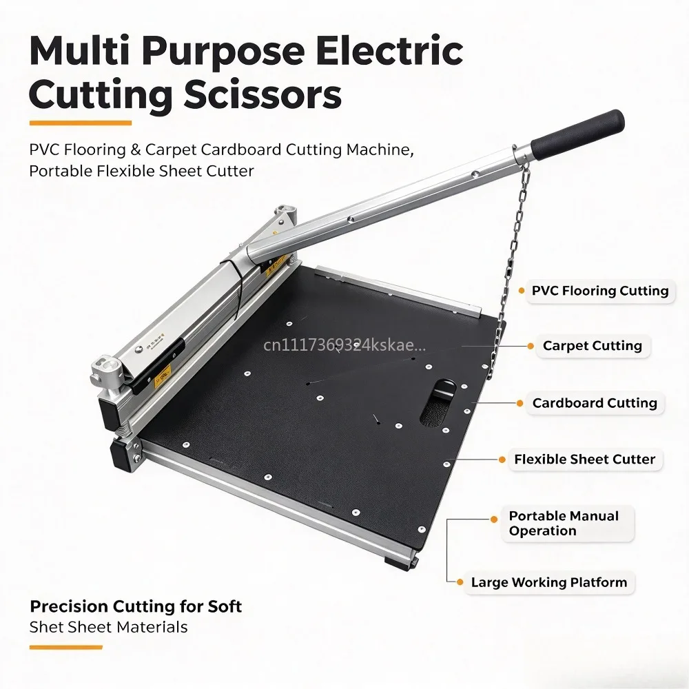 Multi Purpose Electric Cutting Scissors, PVC Flooring & Carpet Cardboard Cutting Machine, Portable Flexible Sheet Cutter