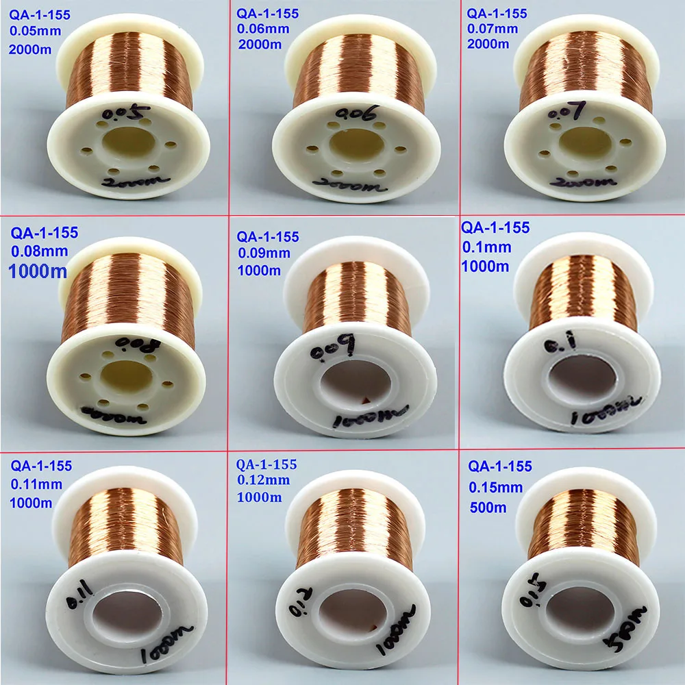 

1 piece 0.05mm 0.06mm 0.07mm 0.08mm 0.09mm 0.1mm 0.11mm 0.12 0.15mmPolyurethane Enameled Wire Copper Round Winding Wire QA-1-155