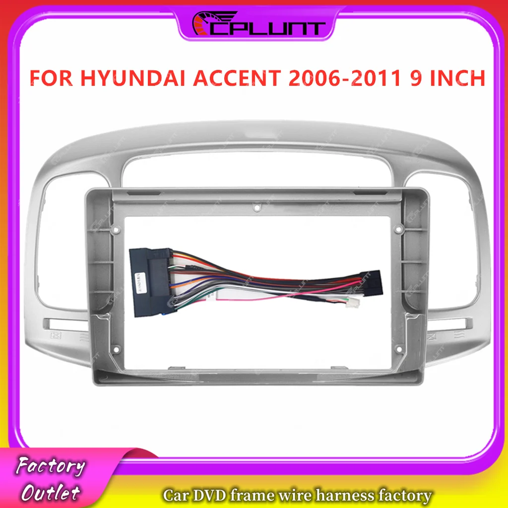 

Cpiston 2 Din автомобильный стерео радио Рамка адаптер Fascia ДЛЯ HYUNDAI ACCENT 2006-2011 9 дюймов Android DVD комплект панели приборной панели