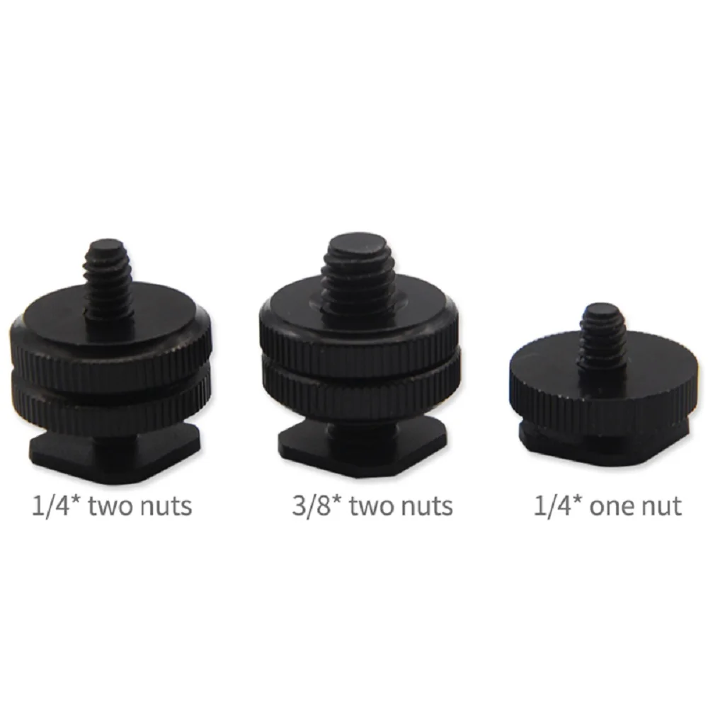 1/4 Hot Shoe Mount Holder Dual Nut Cold Shoe Adapter Bracket For Double-Layer Camera Hot Shoe Adapter Action Camera Accessories