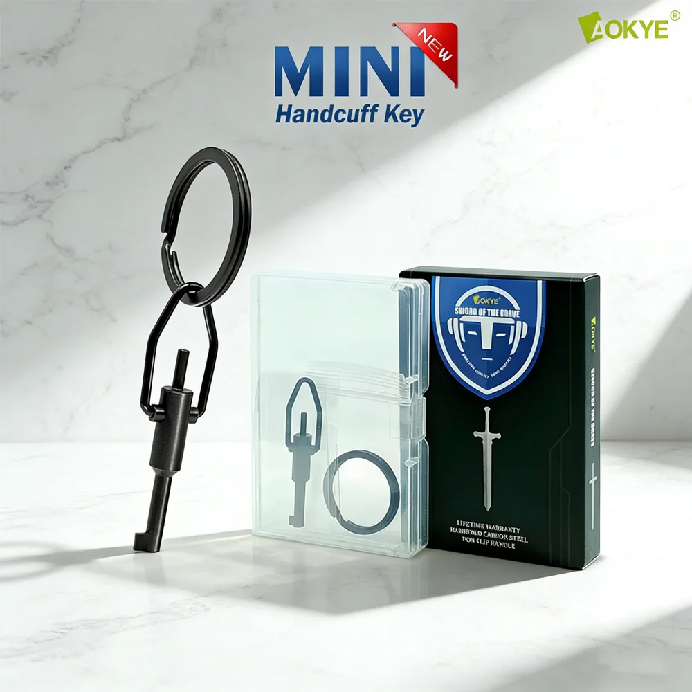 

Ключ для наручников AK-03B Mini: высокоуглеродистая сталь, с кольцом для ключей, подходит для большинства наручников – повседневный запасной