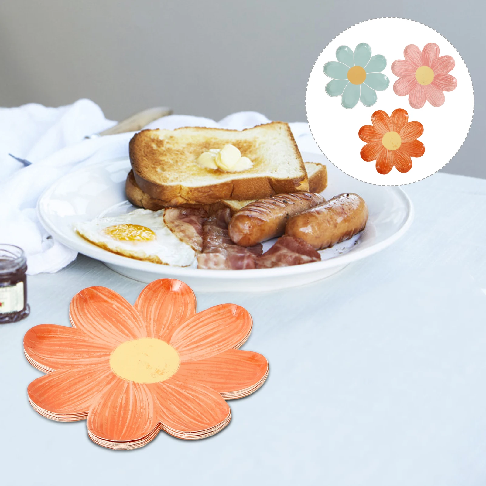 

30 Pcs Paper Plates Disposable Floral Serving Cake Dessert Disposable Party Plates Child Party Dinnerware Tableware