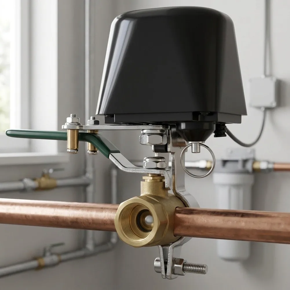 Water Gas Shut‑off Valve, Household Pipeline Control Switch, Voice‑Controlled For Alexa Smart Home Automation