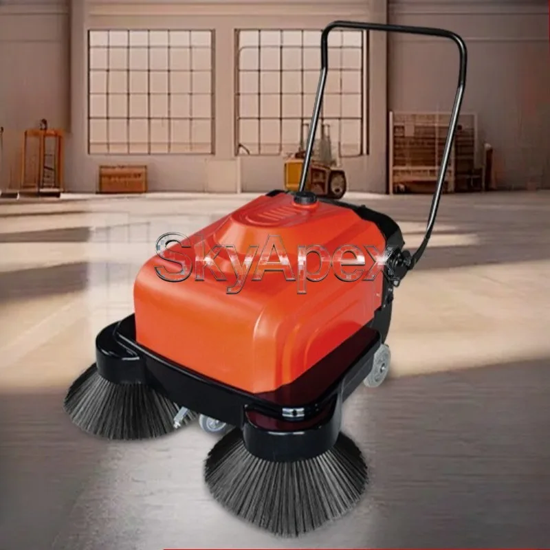 Hand-Push Electric Floor Sweeper S3 High Efficiency Industrial for Factory Workshop Park Cement Ground Leaf Dust Cleaning