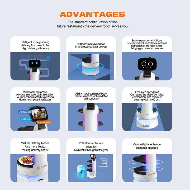 Cámara pequeña robot humanoide robot de inteligencia artificial camerieri