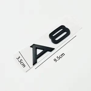 A1, A3, A4, A5, A6, A7, A8, plakalar, yama, rozet, krom ve parlak siyah için 3 boyutlu bir arabanın bagajındaki amblem, harfler, rakamlar, ABS 6 Büyük satış, yapışkanlı krom araba numarası 6