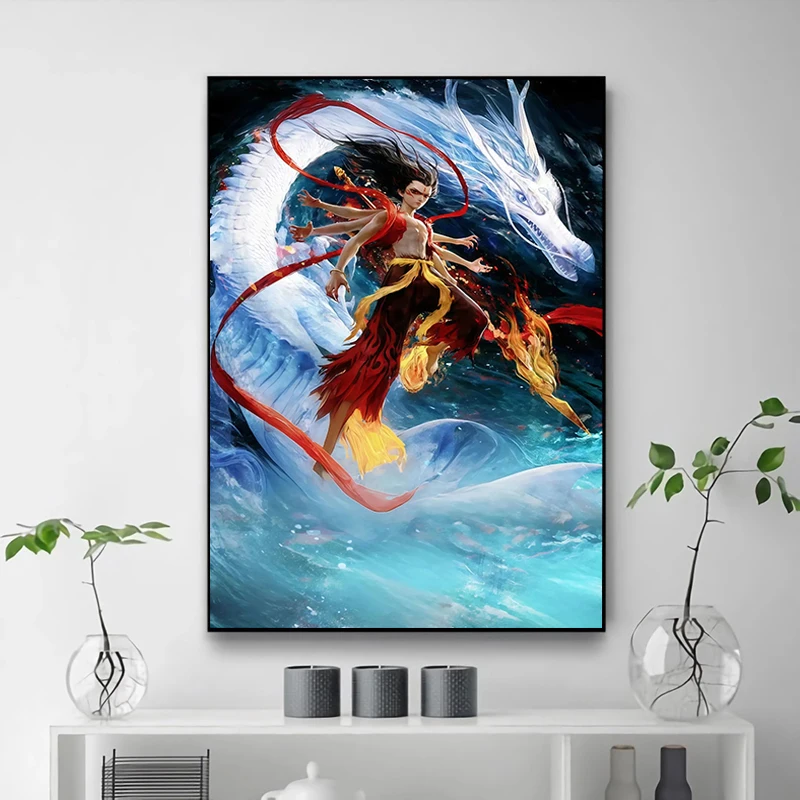 

2025 Ne Zha 2 Poster Gaming Room Decoration Bedroom Stuff Interior Posters for Wall E Decorative Picture Home Decor Items Art